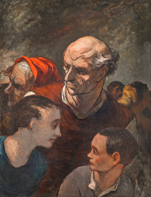 Honoré Daumier - On The Barricades (Family On The Barricades)  - 杜米埃.tif
